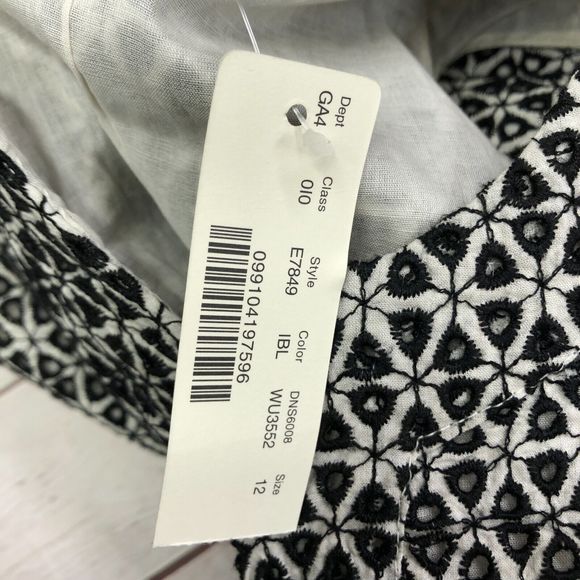 NWT J. Crew Women Contrast Eyelet Sleeveless Mini Dress Size 12 M089 -12 - Picture 5 of 12